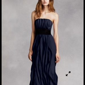 Vera Wang Chiffon Strapless Dress